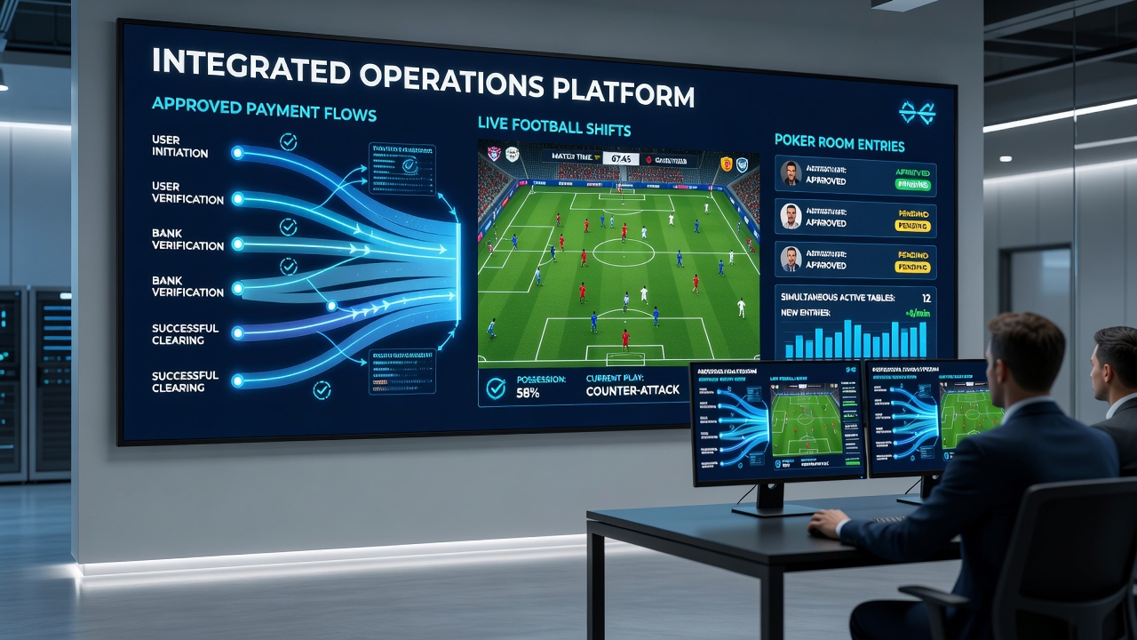 Dashboard view of coordinated transactions during live sports and poker sessions on licensed mobile platforms