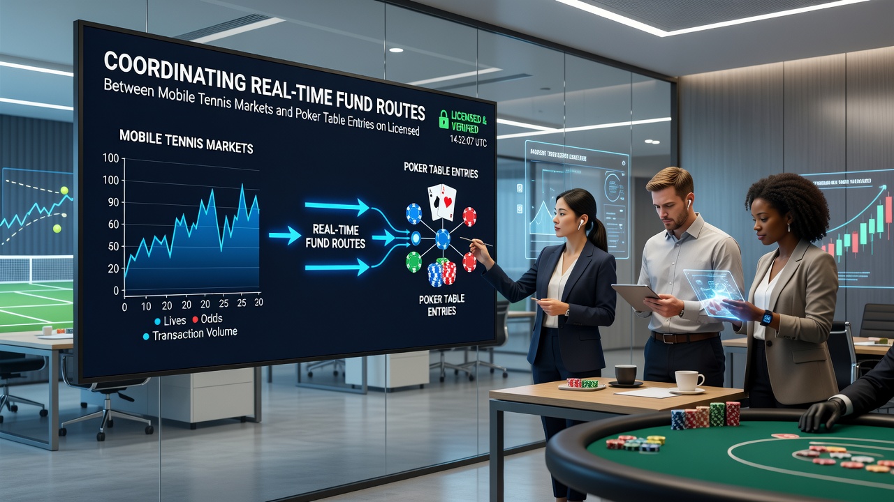 Darstellung von Poker-Tischeinträgen und mobilen Tennis-Wettmärkten auf lizenzierten Systemen