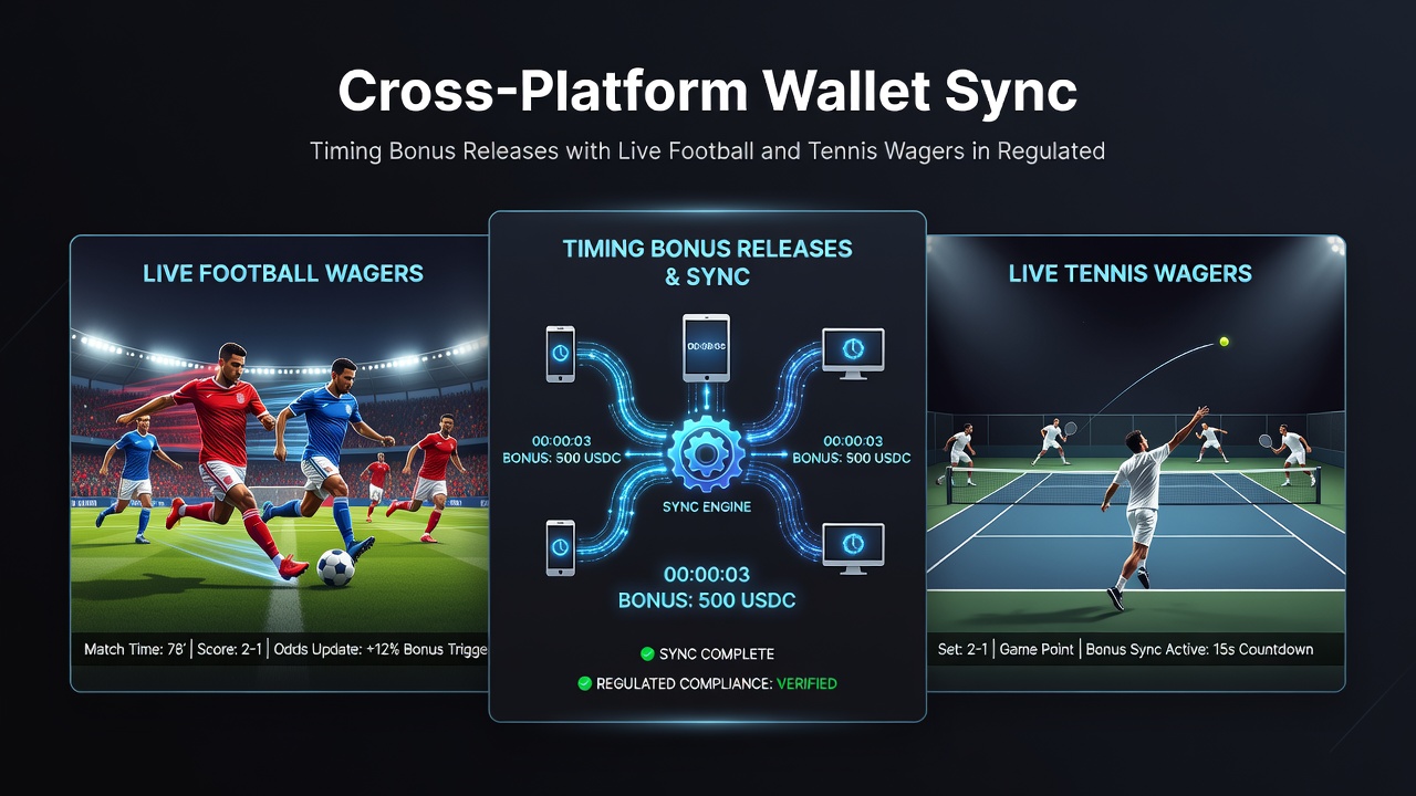 Mobile App-Oberfläche mit synchronisierten Wallets während Live-Fußball- und Tennis-Wetten
